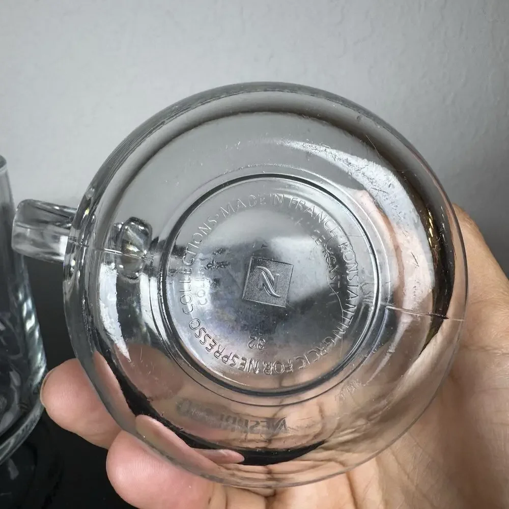 Nespresso Clear Glass Coffee Mug Set 13 fl oz Solid Color 4